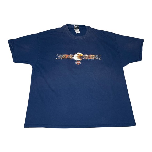 Vintage USA 2003 Harley-Davidson Lake Erie Avon OH Eagle T-Shirt Mens 3XL Navy